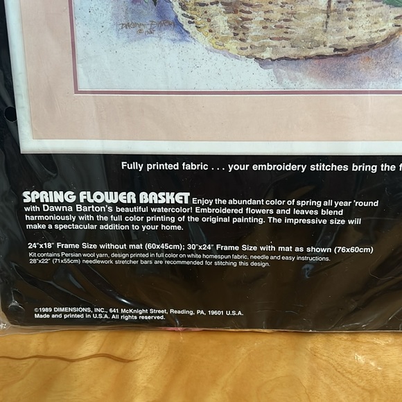 Dimensions ‘Spring Flower Basket’ Crewel Kit. - Picture 3 of 4